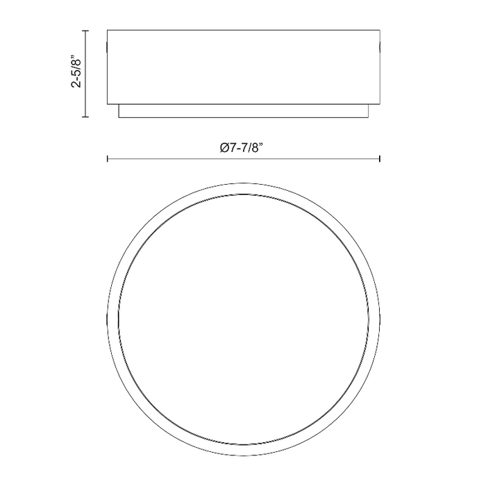 Alora FM325108 Blanco 1-lt 8" LED Flush Mount