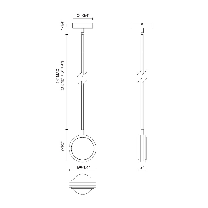 Alora PD325106 Blanco 1-lt 6" LED Pendant