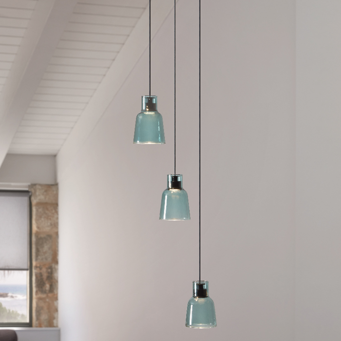 Bover Drip S/03L 3-lt 13" LED Pendant-Blue