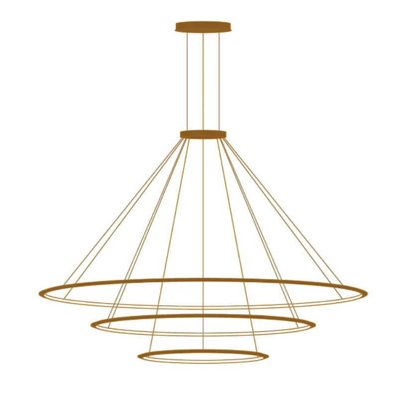 Bover Circular S/3L 3-lt 119" LED Pendant, Outward Light - Gold