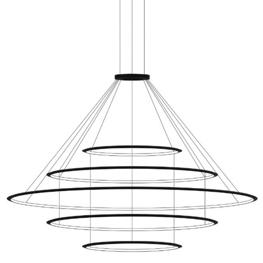 Bover Circular S/5L 5-lt 119" LED Pendant, Outward Light - Black