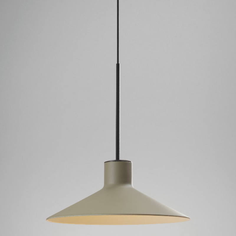 Bover Platet S/20 1-lt 8" LED Pendant, 0-10V-Olive Grey