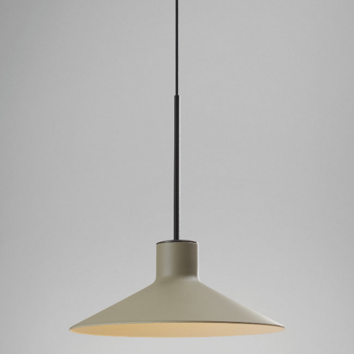 Bover Platet S/20 1-lt 8" LED Pendant, 0-10V-Olive Grey