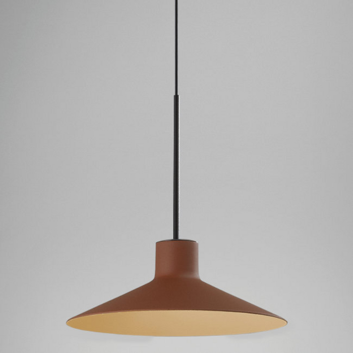 Bover Platet S/20 1-lt 8" LED Pendant, 0-10V-Terracotta