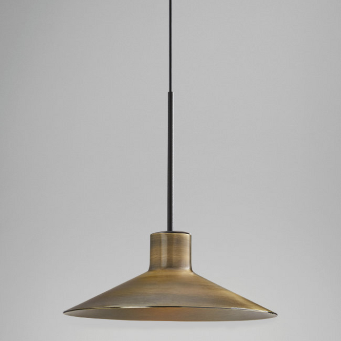 Bover Platet S/20 1-lt 8" LED Pendant, 0-10V-Antique Brass