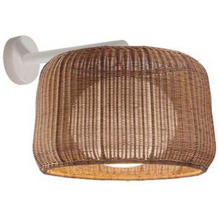 Bover Fora A 1-lt 20" LED Outdoor Wall Sconce, 0-10V-Graphite Brown/Rattan Brown