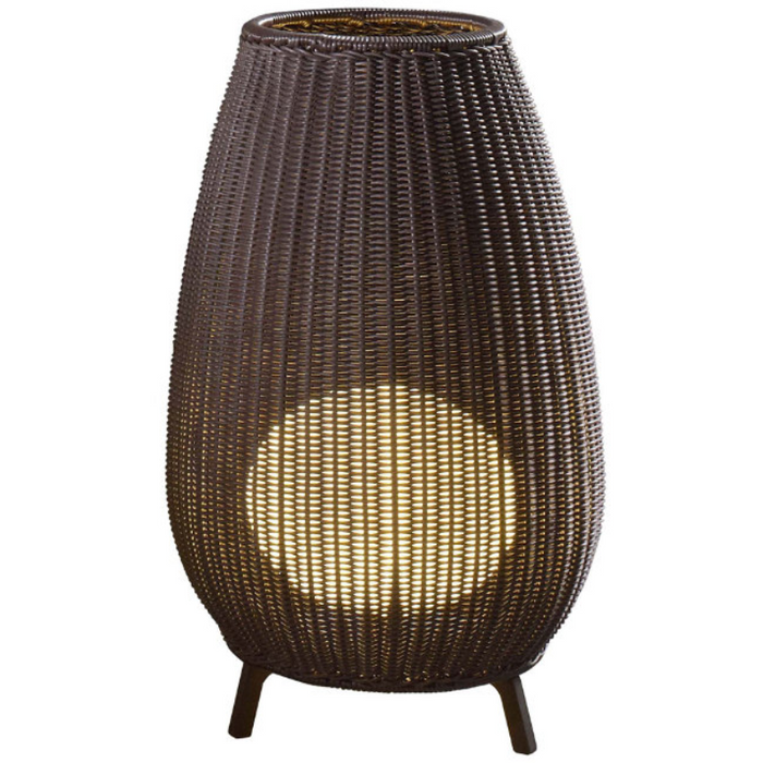 Bover Amphora 01 Tall LED Outdoor Floor Lamp-Brown/Rattan Brown