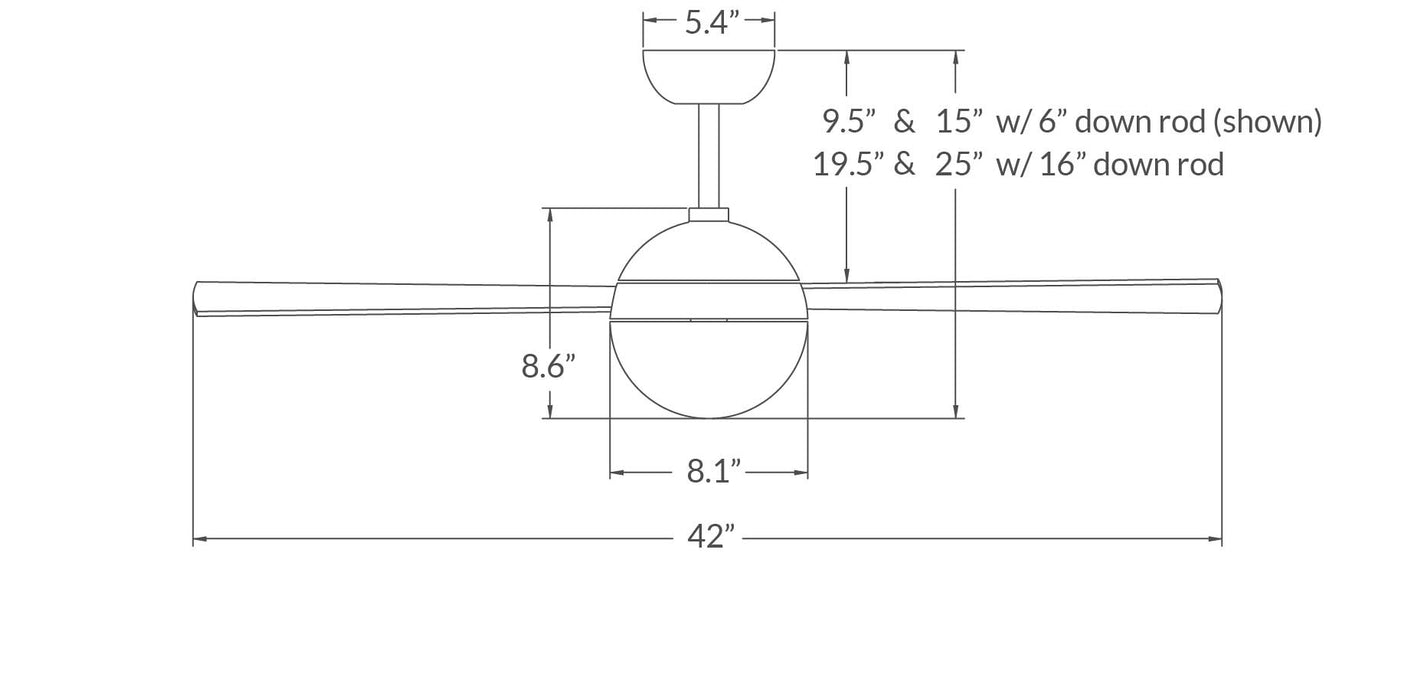 Modern Fan Ball 42" Ceiling Fan with LED Light