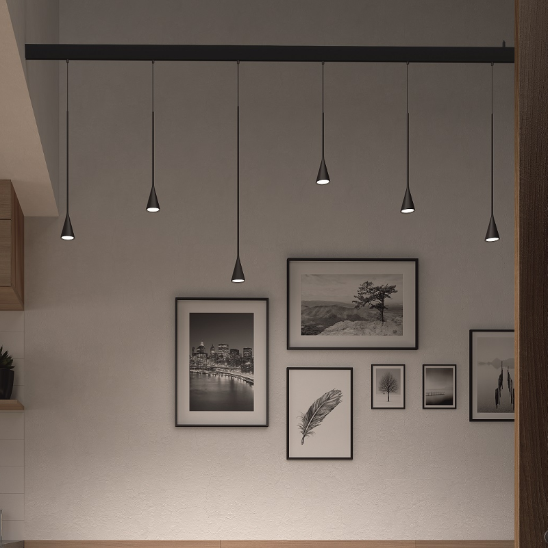Bover Skybell Linear S/7L/22 7-lt 72" LED Pendant, Up and Down Light