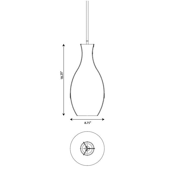 Matteo C47112 Lagynos Collection 1-lt 9" Pendant