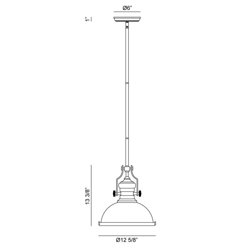 Matteo C53802 Cresswell Series 1-lt 13" Pendant