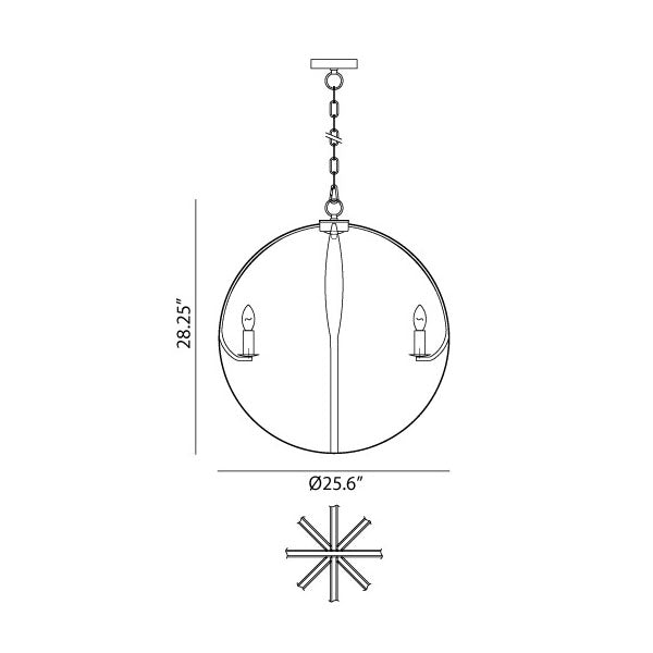Matteo C54308 Manchester Core 8-lt 26" Chandelier