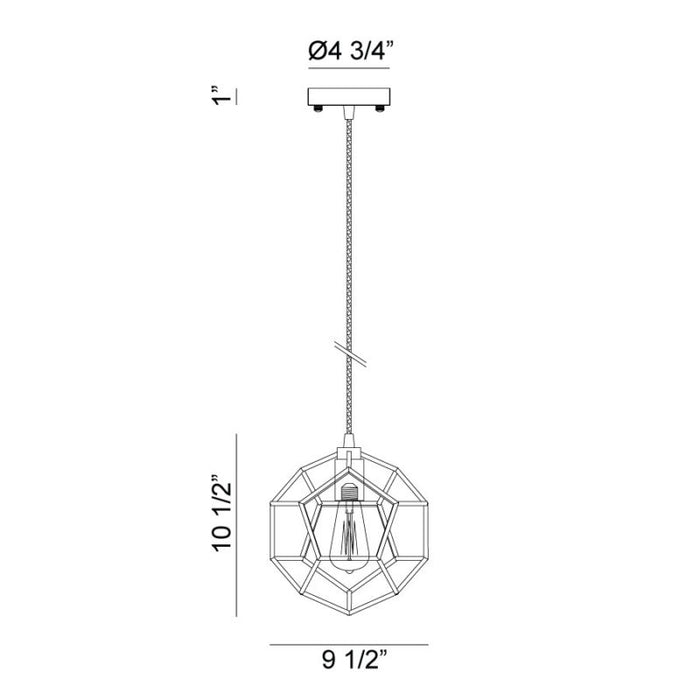 Matteo C54601 Geometry Series 1-lt 10" Pendant