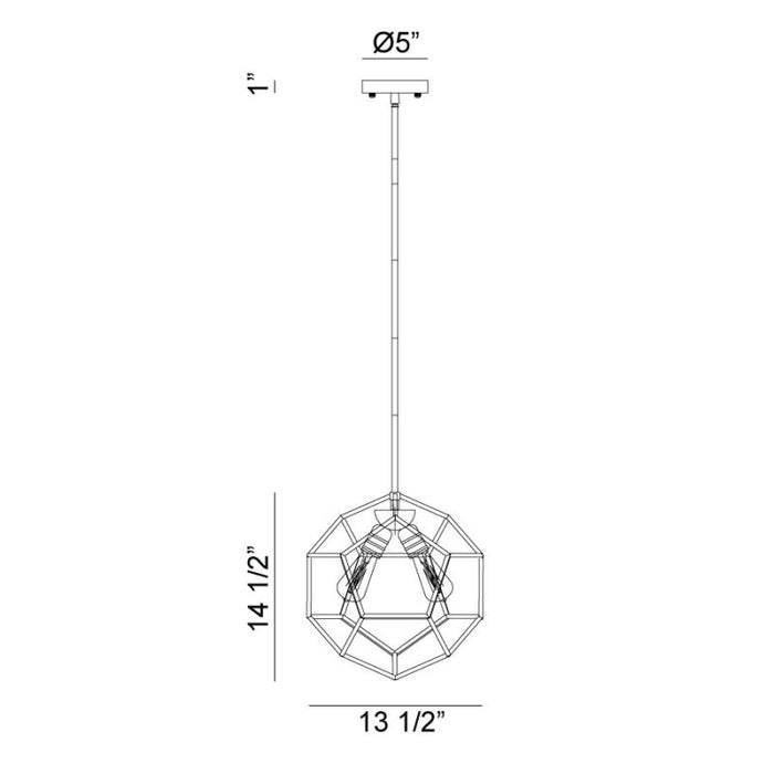Matteo C54603 Geometry Series 3-lt 14" Pendant