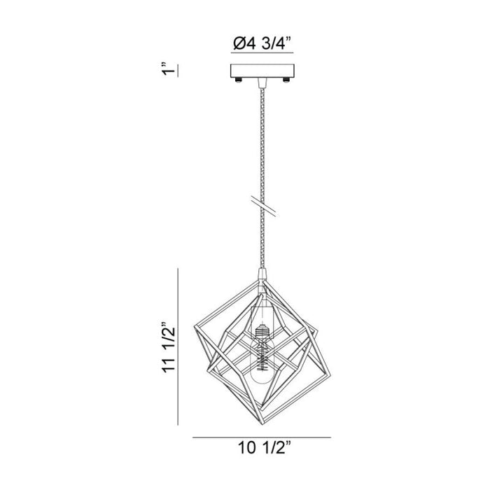 Matteo C54621 Geometry Series 1-lt 11" Pendant
