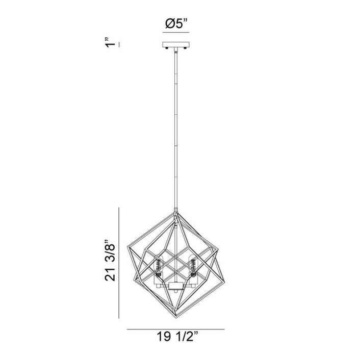 Matteo C54623 Geometry Series 3-lt 20" Pendant