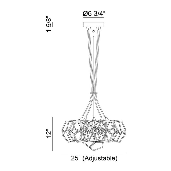 Matteo C54636 Geometry Series 6-lt 25" Pendant