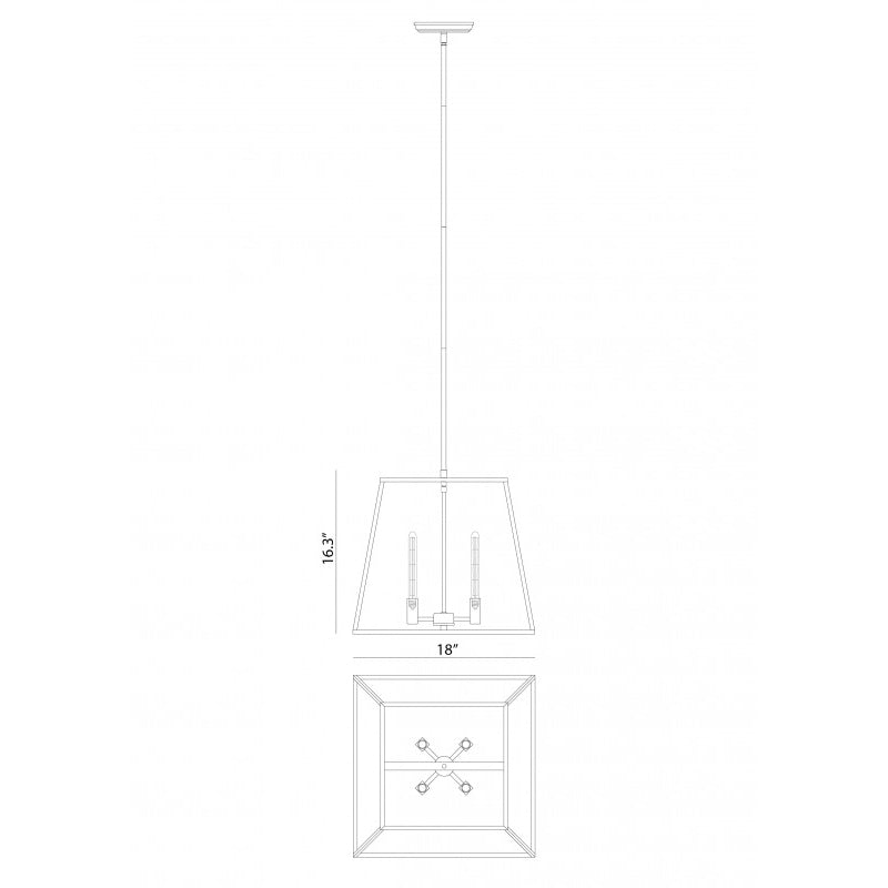 Matteo C57004 Candor 4-lt 18" Pendant