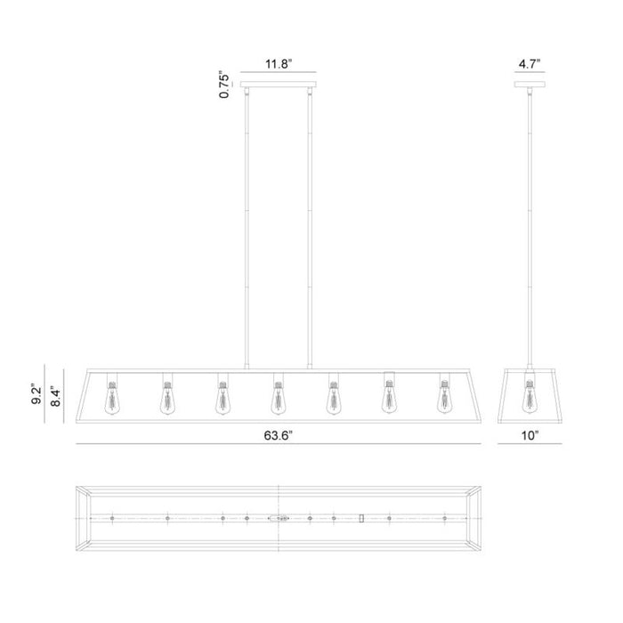 Matteo C57017 Candor 7-lt 63" Island Pendant