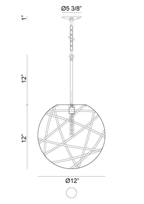 Matteo C57801 Atom 1-lt 12" Pendant