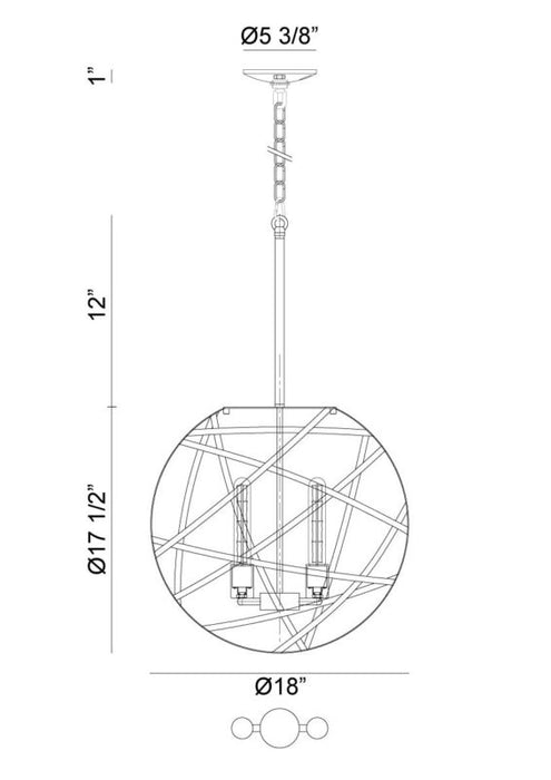 Matteo C57802 Atom 2-lt 18" Pendant