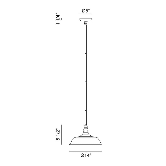 Matteo C58303 Scacchi 1-lt 14" Pendant