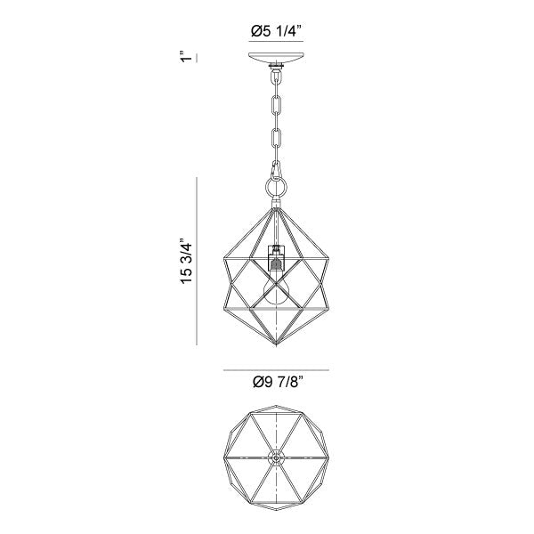 Matteo C59601 Diamond 1-lt 10" Pendant