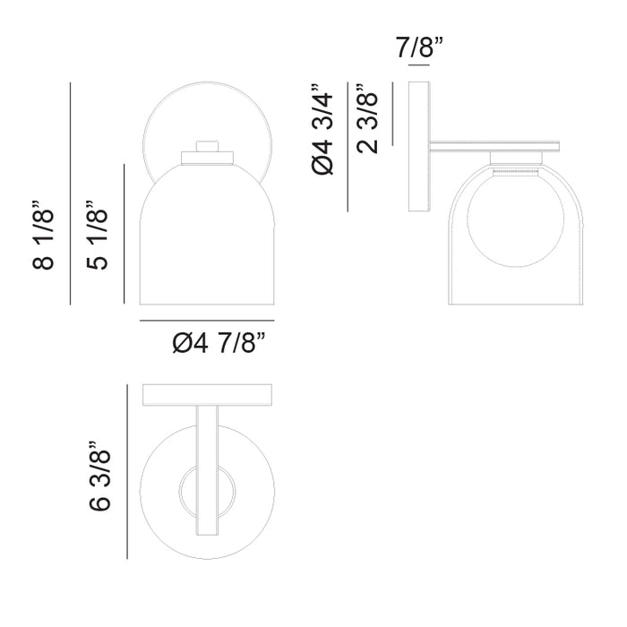 Matteo W60701 Derbishone 1-lt 8" Tall Wall Sconce
