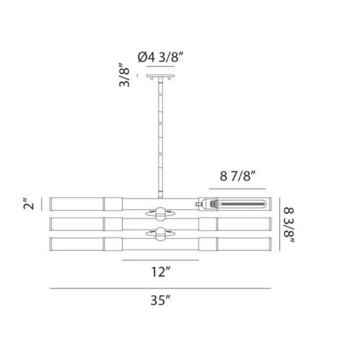 Matteo C61206 Tubo 6-lt 35" Pendant