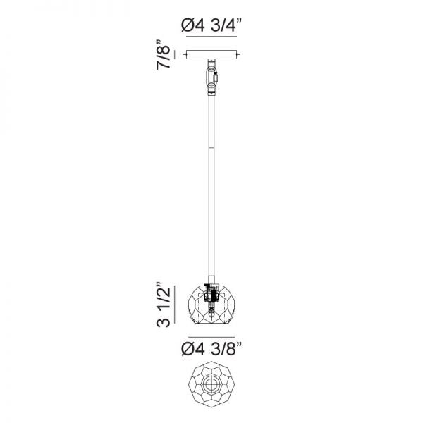 Matteo C61401 Rosa 1-lt 4" Pendant