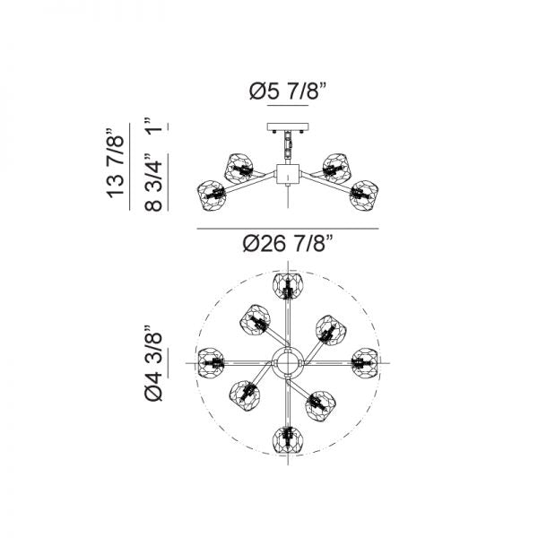 Matteo C61408 Rosa 8-lt 27" Chandelier