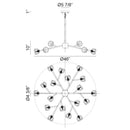 Matteo C61418 Rosa 18-lt 46" Chandelier