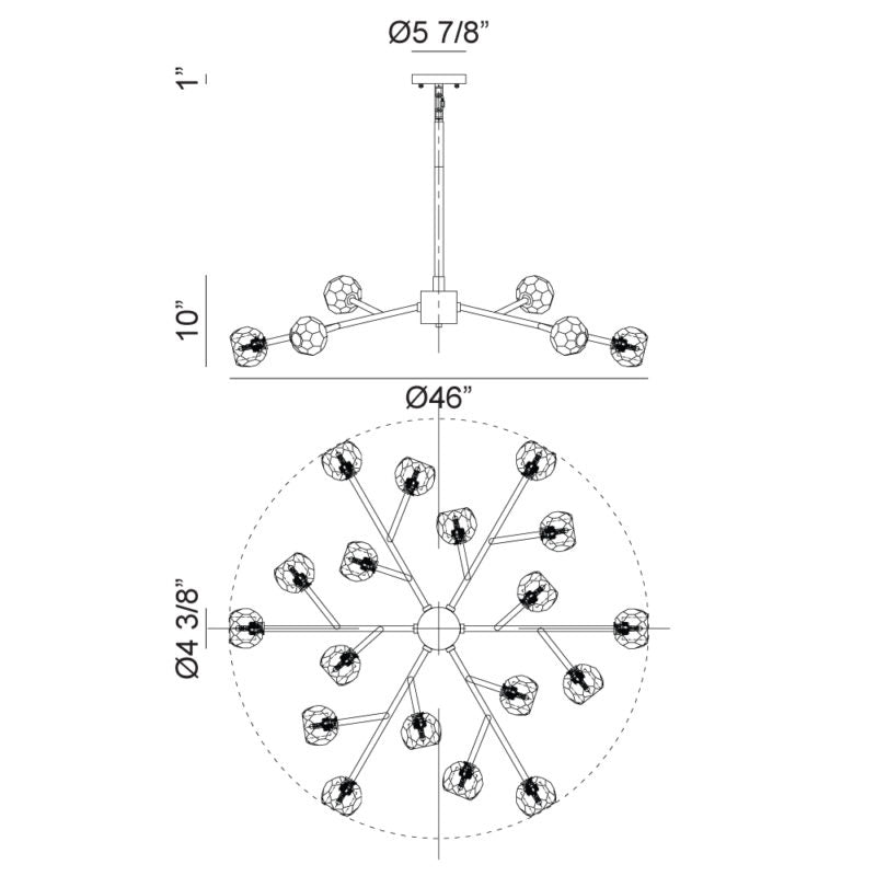 Matteo C61418 Rosa 18-lt 46" Chandelier
