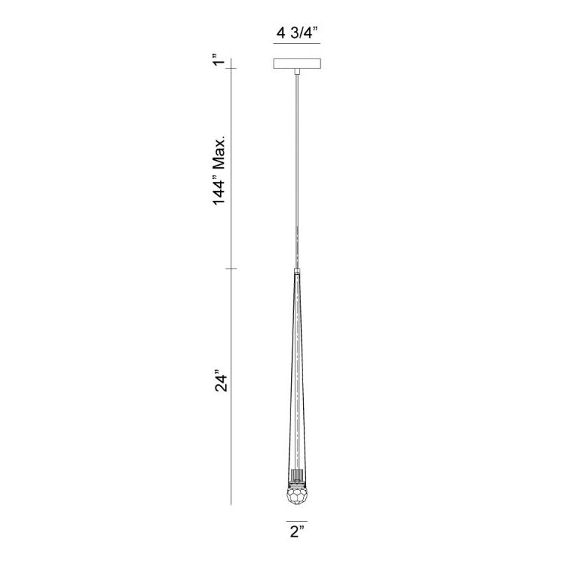 Matteo C62701 Reign 1-lt 2" LED Pendant