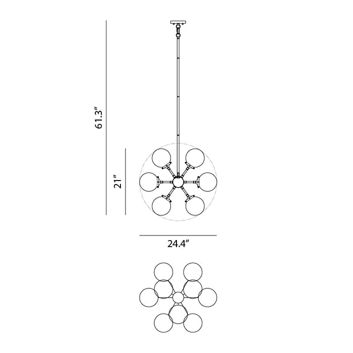 Matteo C62812 Soleil 12-lt 24" Chandelier