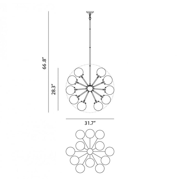 Matteo C62818 Soleil 18-lt 32" Chandelier