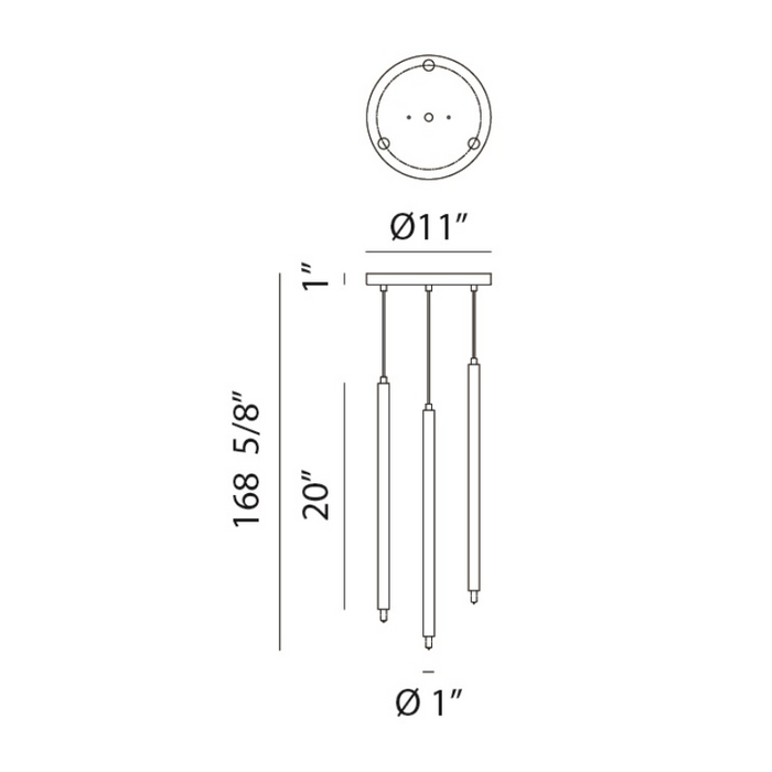 Matteo C63103 Reigndrop 3-lt 11" LED Pendant