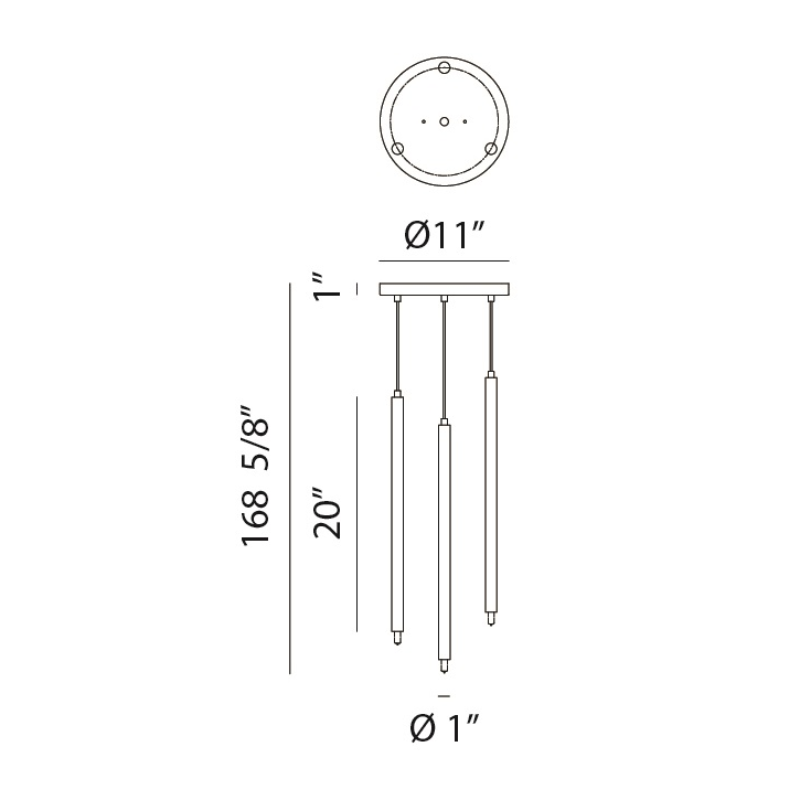 Matteo C63103 Reigndrop 3-lt 11" LED Pendant