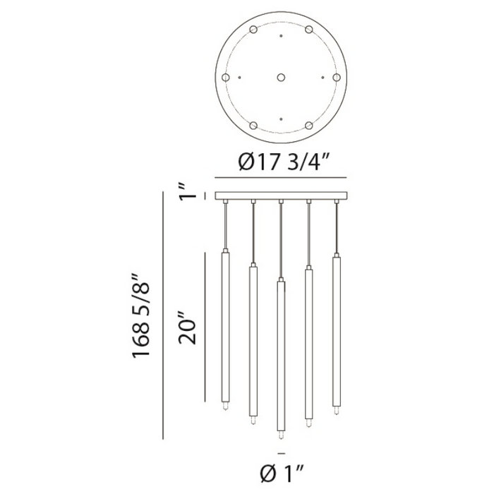 Matteo C63107 Reigndrop 7-lt 18" LED Pendant