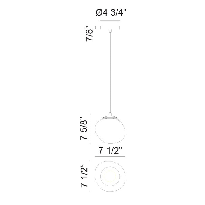 Matteo C63601 Melotte 1-lt 8" Pendant