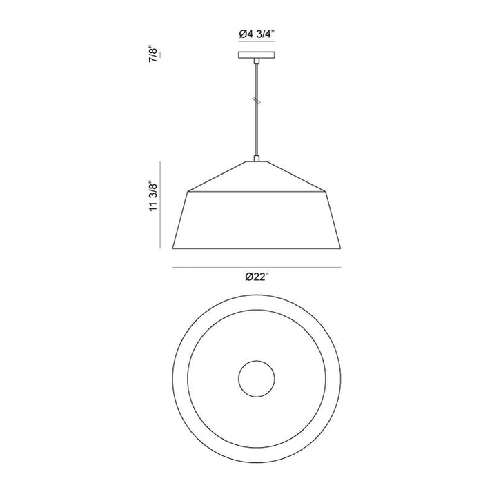 Matteo C64001 Encase 1-lt 22" Pendant