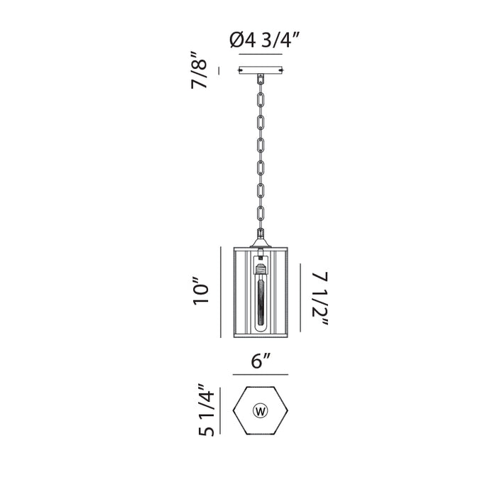 Matteo C64501 Creed 1-lt 6" LED Pendant