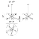 Matteo C64610 Matchstix 10-lt 31" Chandelier