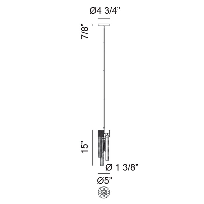 Matteo C66901 Kellan 1-lt 5" Pendant