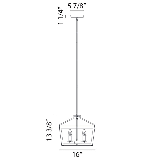 Matteo C67004 Mavonshire 4-lt 16" Pendant