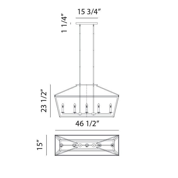 Matteo C67005 Mavonshire 5-lt 47" Pendant