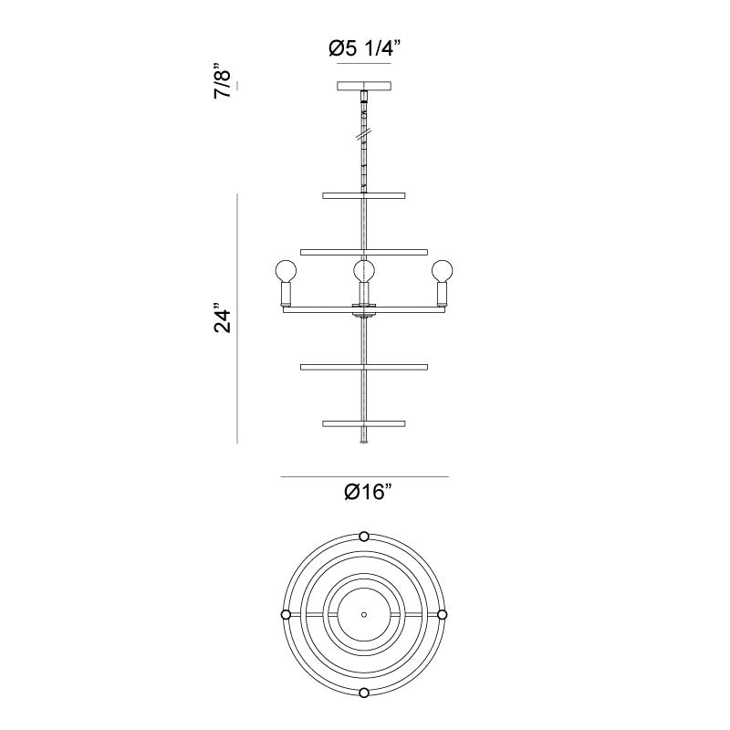 Matteo C67404 Hoopa 4-lt 16" Chandelier