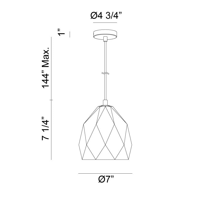 Matteo C69001 Hyozan 1-lt 7" LED Pendant