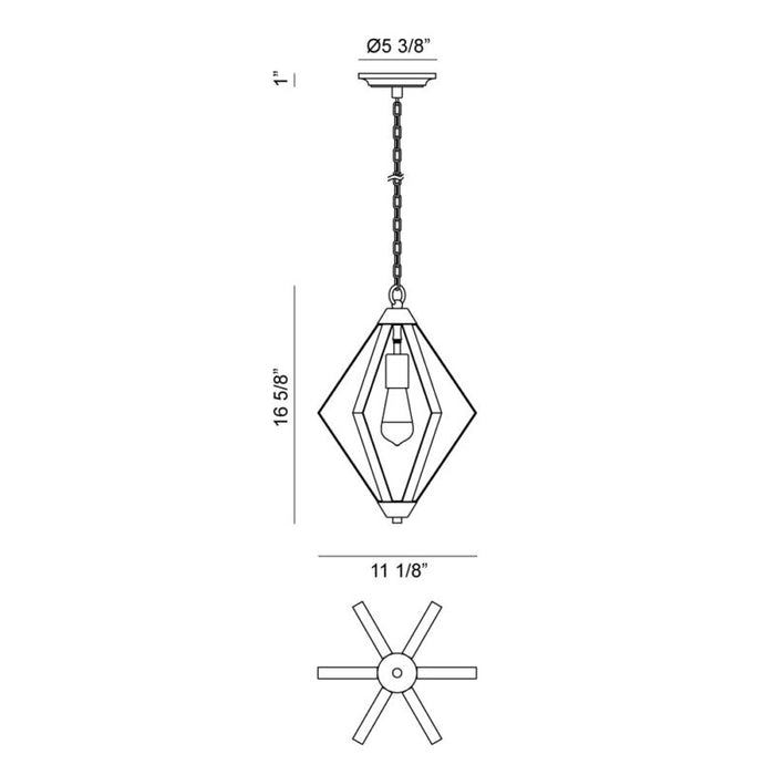 Matteo C69201 Diamant 1-lt 11" Pendant