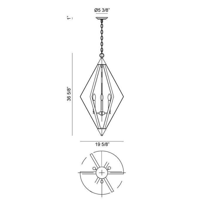 Matteo C69203 Diamant 3-lt 20" Pendant